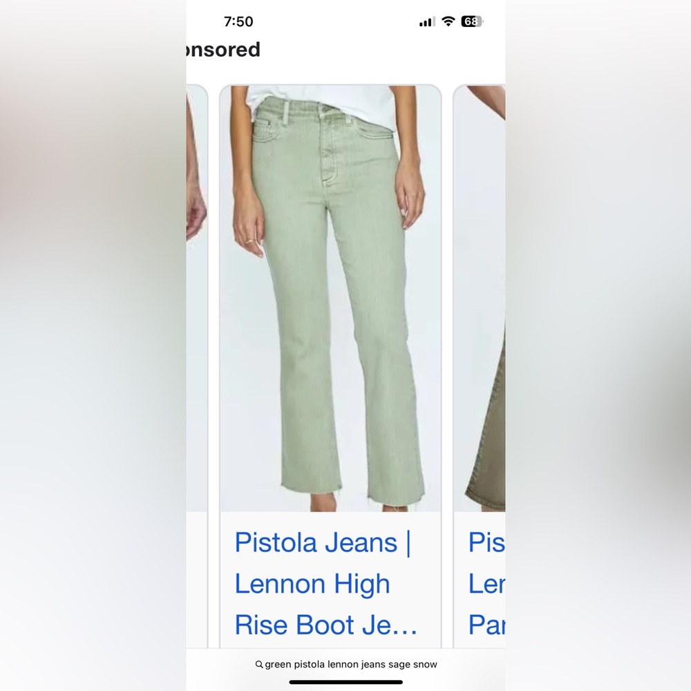 NWOT Pistola Lennon High Rise Crop Boot jeans